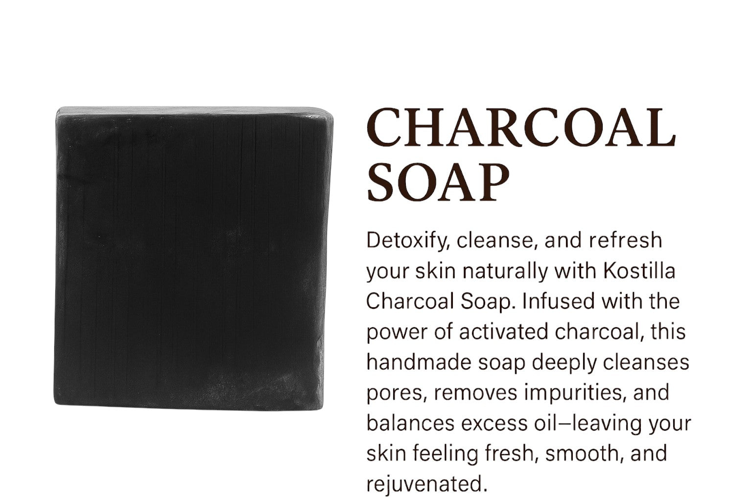 Kostilla Charcoal Bathing Soap - Pack of 3 (300g)