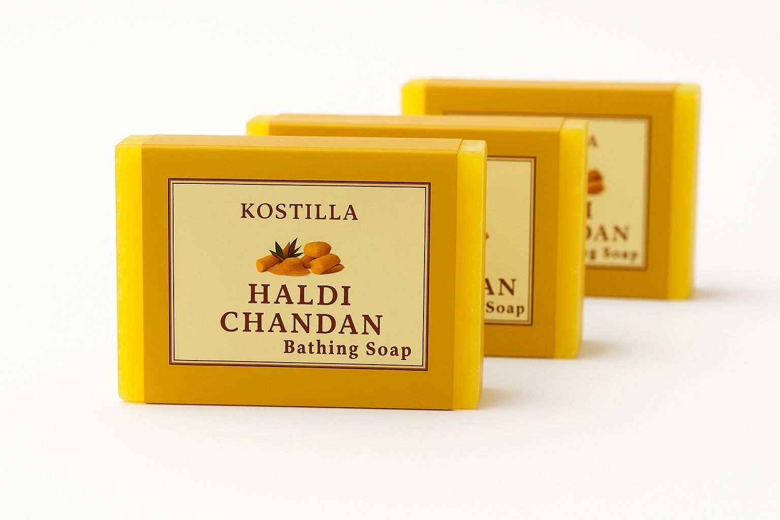 Kostilla Haldi Chandan Bathing Soap - Pack of 3 (300g)