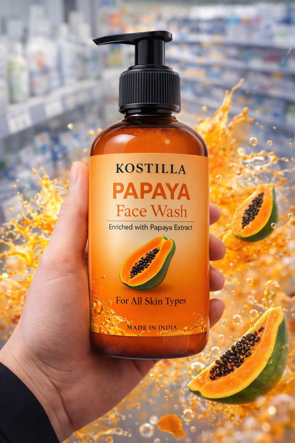 Kostilla Papaya Face Wash - Pack of 1 (300ml)