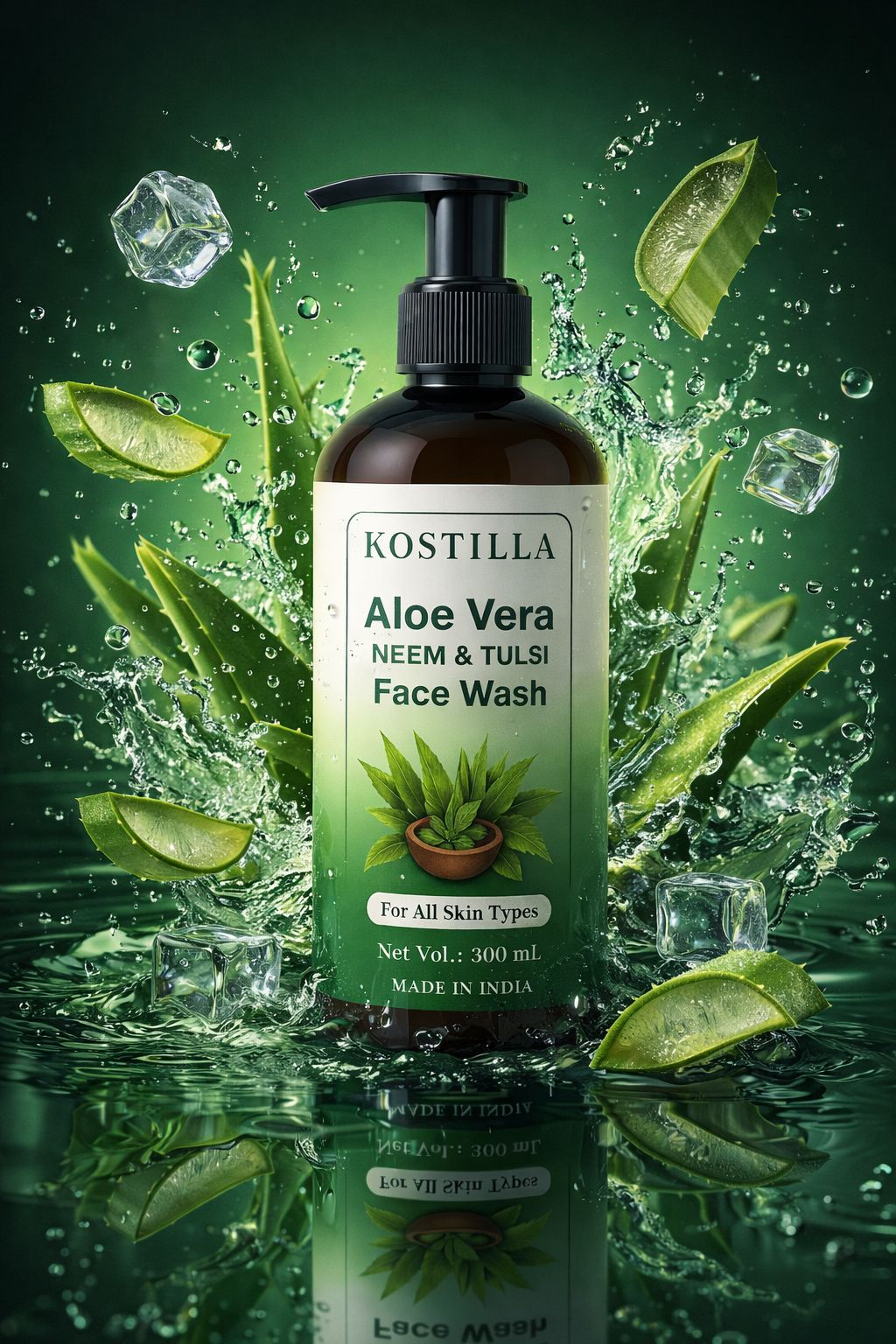 Kostilla Aloe vera, Neem & Tulsi Face Wash - Pack of 1 (300ml)