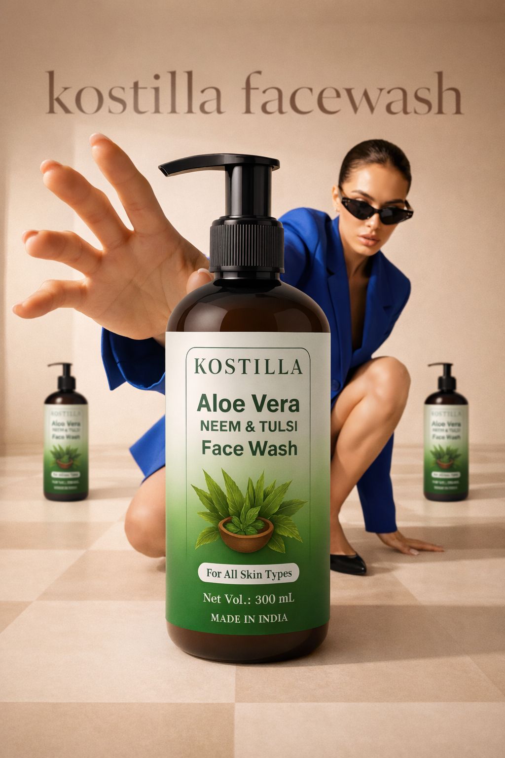 Kostilla Aloe vera, Neem & Tulsi Face Wash - Pack of 1 (300ml)